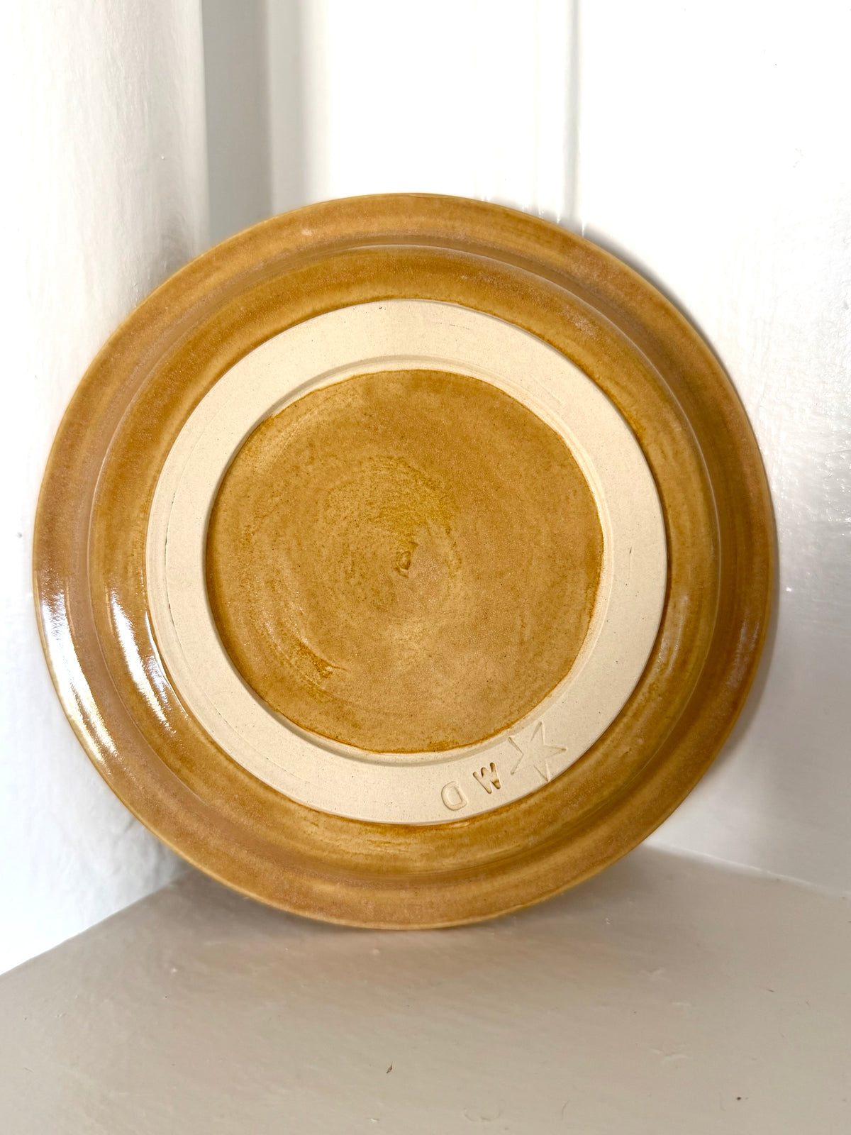 Golden Brown Horse Plate with Red Horse 3