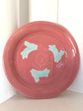 Pink and Blue Bunny Plate