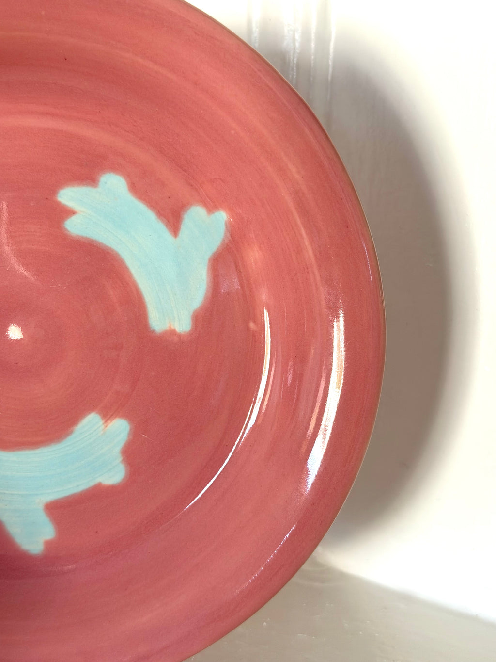 Pink and Blue Bunny Plate