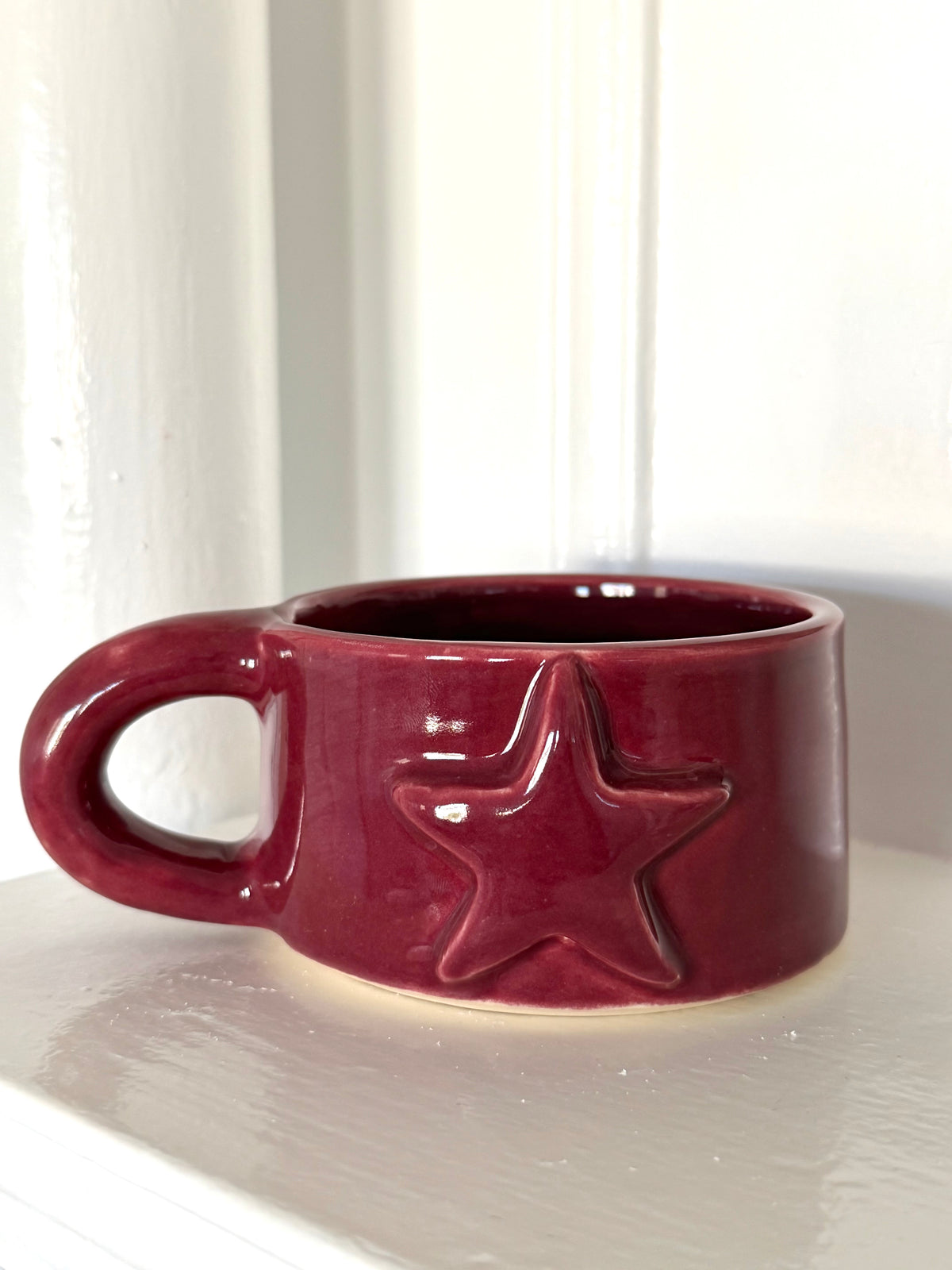 Burgundy Chunky Star Mug